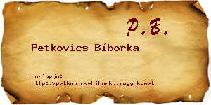 Petkovics Bíborka névjegykártya
